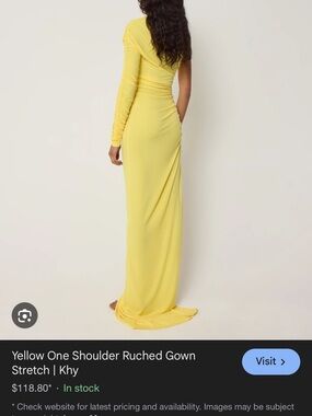 Khy Yellow One-Shoulder Ruched Maxi Dress